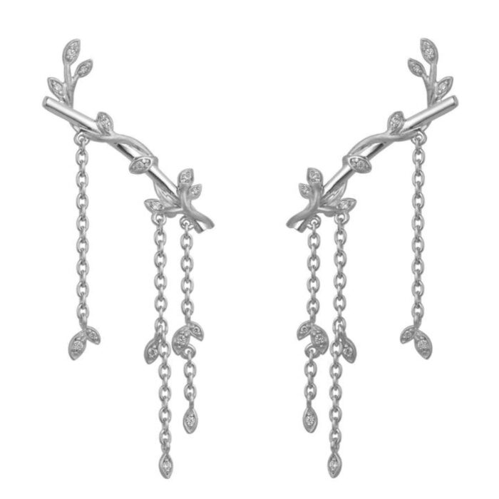 byBiehl - Jungle Ivy earrings sparkle - sølv