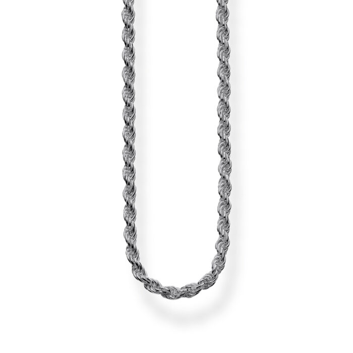 Thomas Sabo - Cord Chain - Kjede i svart sølv, kommer i lengder fra 45-90 cm