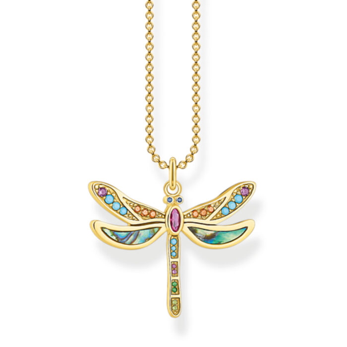 Thomas Sabo - Dragonfly halssmykke i forgylt sølv - Tropical Paradise