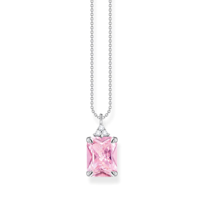 KE2089 051 9 Thomas Sabo - Halssmykke i sølv, stor rosa og hvite zirkonia - Pink Heritage