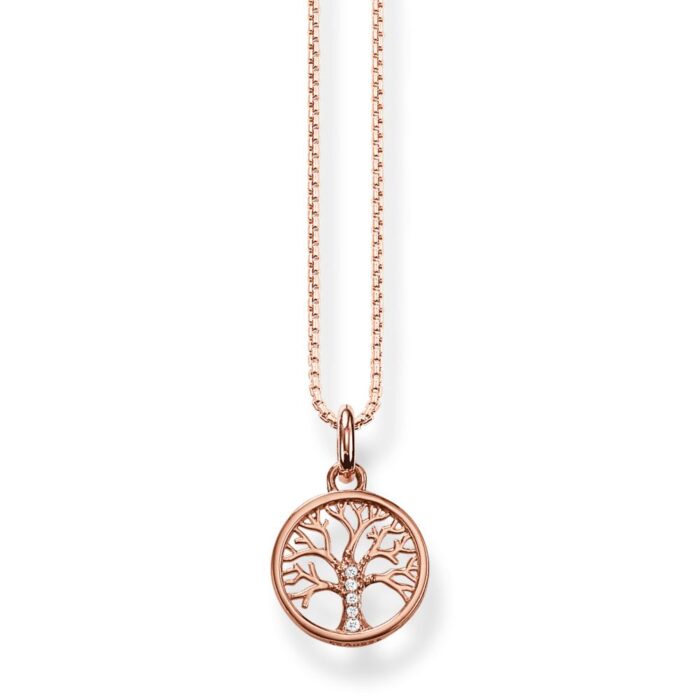 Thomas Sabo - Halssmykke i roseforgylt sølv - Tree of Love