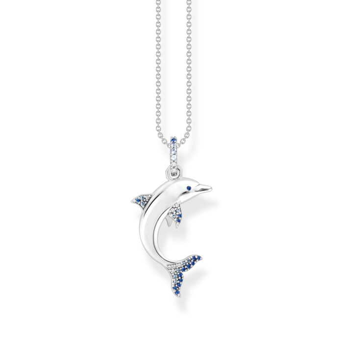 KE2144 644 1 Thomas Sabo - Oceanvibes - Halssmykke i sølv med delfin og fargede steiner