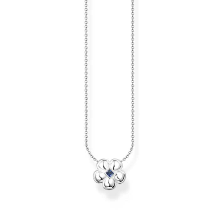 KE2185 496 1 a2 Thomas Sabo - Halssmykke i sølv, med hvit og blå blomst - Charming Pop