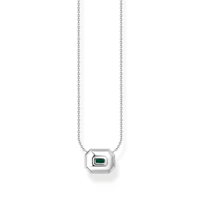 KE2186 496 6 a2 Thomas Sabo - Halssmykke i sølv, med hvit og grønn rektangel - Charming Pop