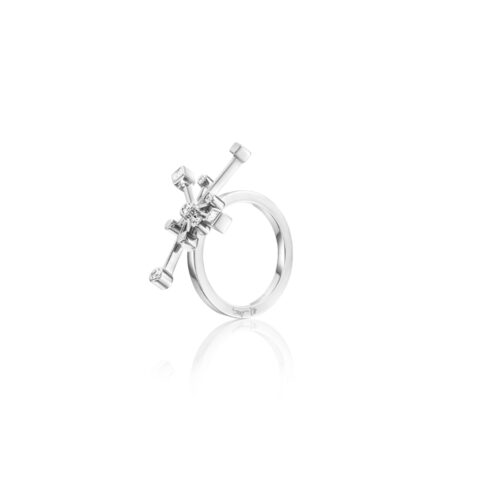 Efva Attling - Little kaboom & stars - ring i hvitt gull med diamanter