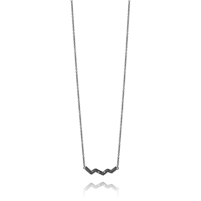 MN1R 3W Wille Jewellery - Momentum halssmykke i oksidert sølv