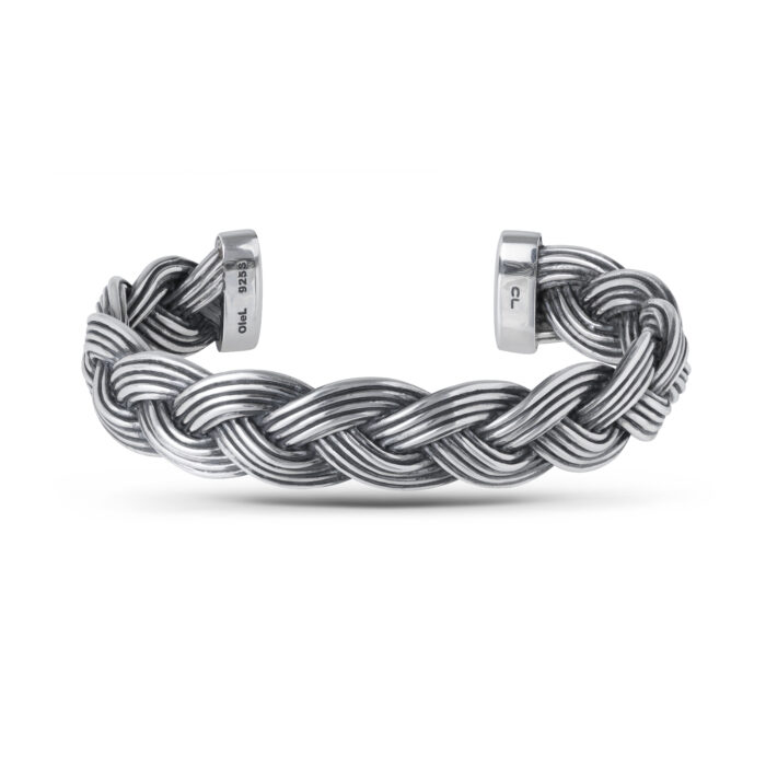Michel Armring Mens Large Oxidized Sterling Silver A3051 301 1 scaled e1618563305514 Ole Lynggaard - Michel armring i oksidert sølv - 15,5 mm