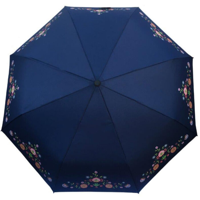 Målselv blå Bunadsparaply Målselv blå - Solid paraply av meget god kvalitet med håndsilketrykk