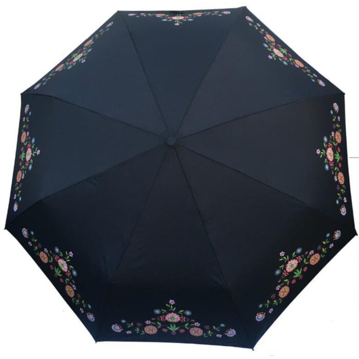 Målselv sort Bunadsparaply Målselv sort - Solid paraply av meget god kvalitet med håndsilketrykk
