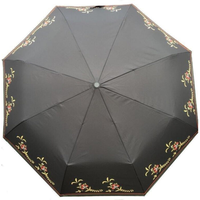 Nedre Buskerud sort Bunadsparaply Nedre Buskerud sort - Solid paraply av meget god kvalitet med håndsilketrykk