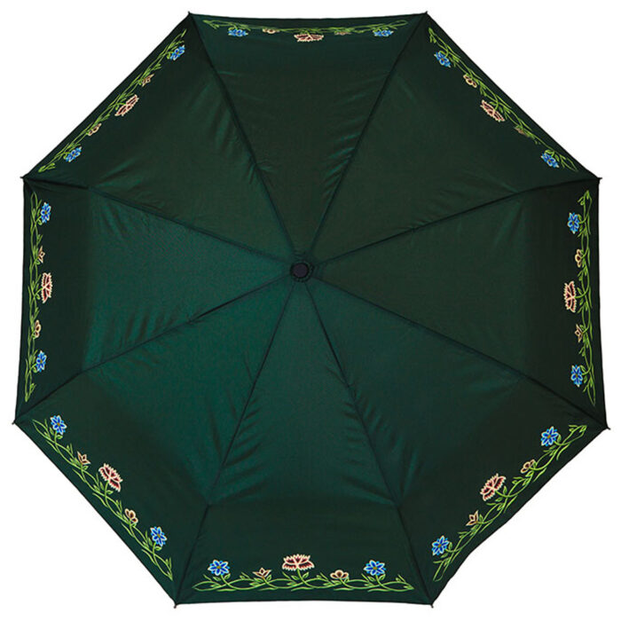 Nordland grønn 7634 Bunadsparaply Nordland grønn - Solid paraply av meget god kvalitet med håndsilketrykk