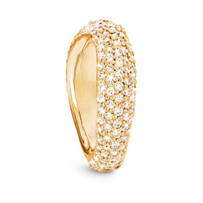 OLC A1345 406 F Ole Lynggaard - Love ring nr. 5 i polert gult gull med 1,75 ct diamanter