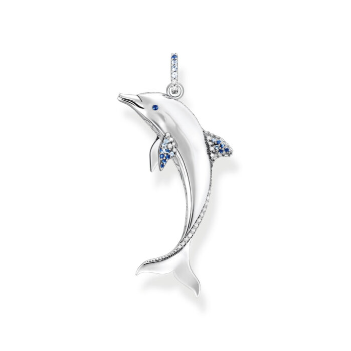 PE932 644 1 1 Thomas Sabo - Oceanvibes - Anheng i sølv med blå steiner og hvite zirkoner - Delfin