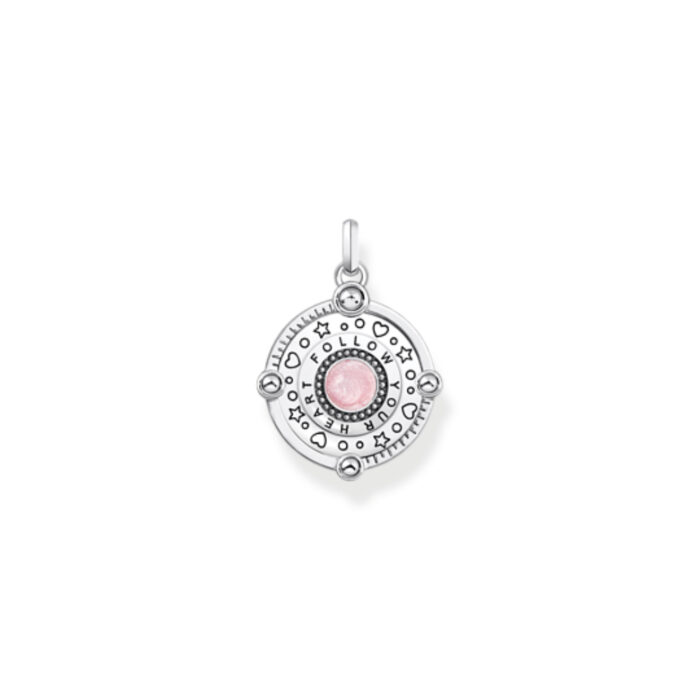 PE959 340 9 a2 Thomas Sabo - Anheng i sølv med rosa klad emalje og steiner - Cosmic Amulet