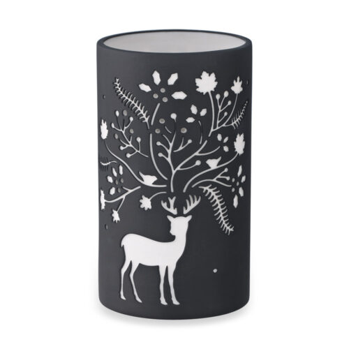 Julepynt "Reinsdyr" Telysholder i sort porselen
