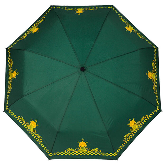 Romerike grønn under planleggning Bunadsparaply Romerike grønn - Solid paraply av meget god kvalitet med håndsilketrykk