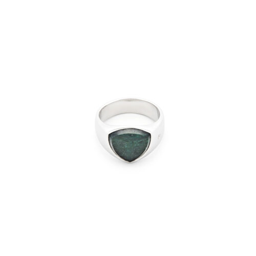 Tom Wood- Shield Green Marble- ring- sølv