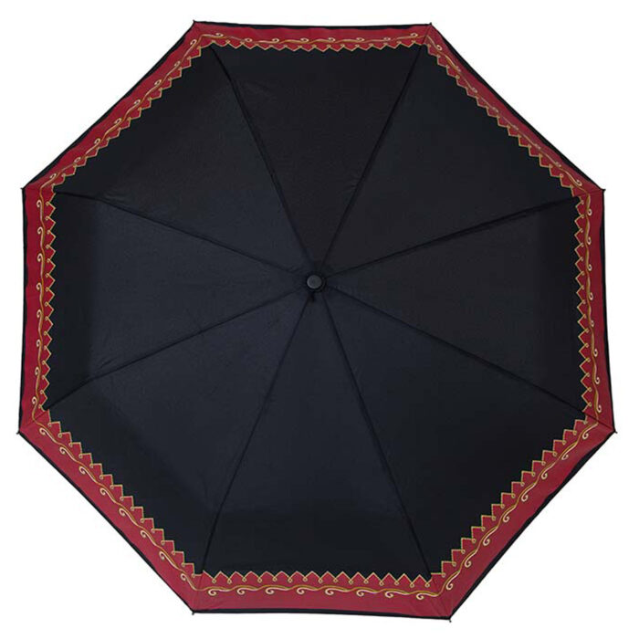 Sogn rød bord 7608 Bunadsparaply Sogn med rød bord - Solid paraply av meget god kvalitet med håndsilketrykk