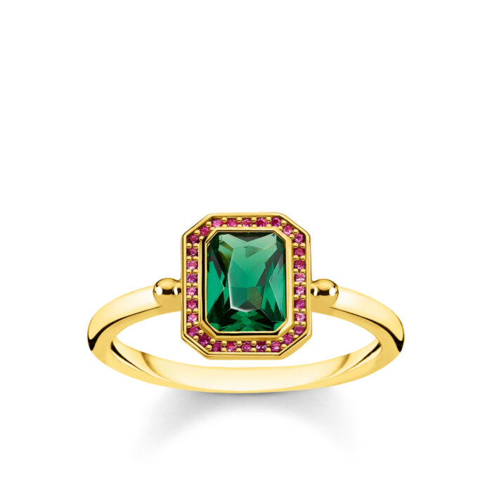 TR2264 973 7 Thomas Sabo - Ring Red & Green Stones Gold - Ring