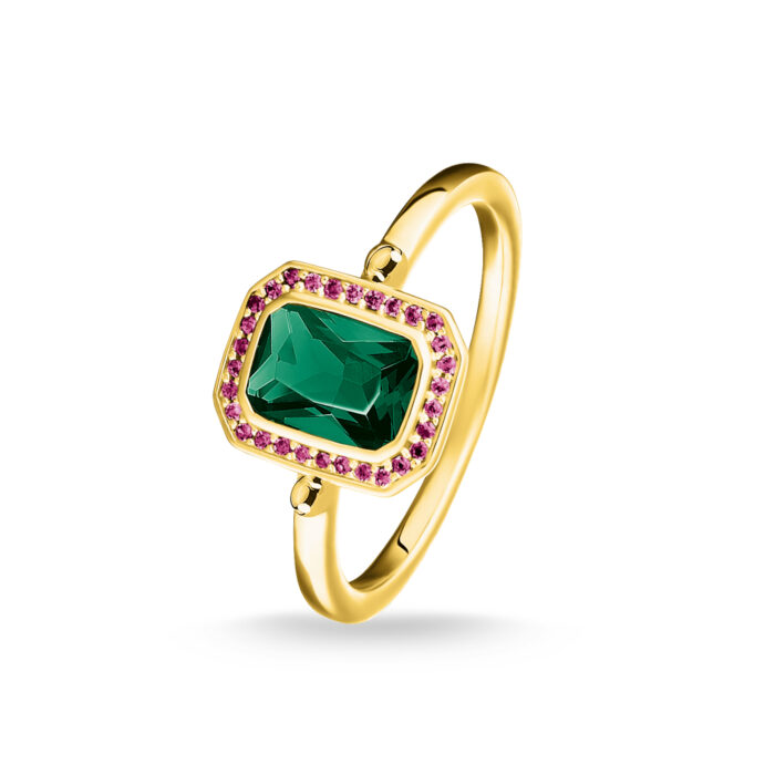 TR2264 973 7 a1 Thomas Sabo - Ring Red & Green Stones Gold - Ring