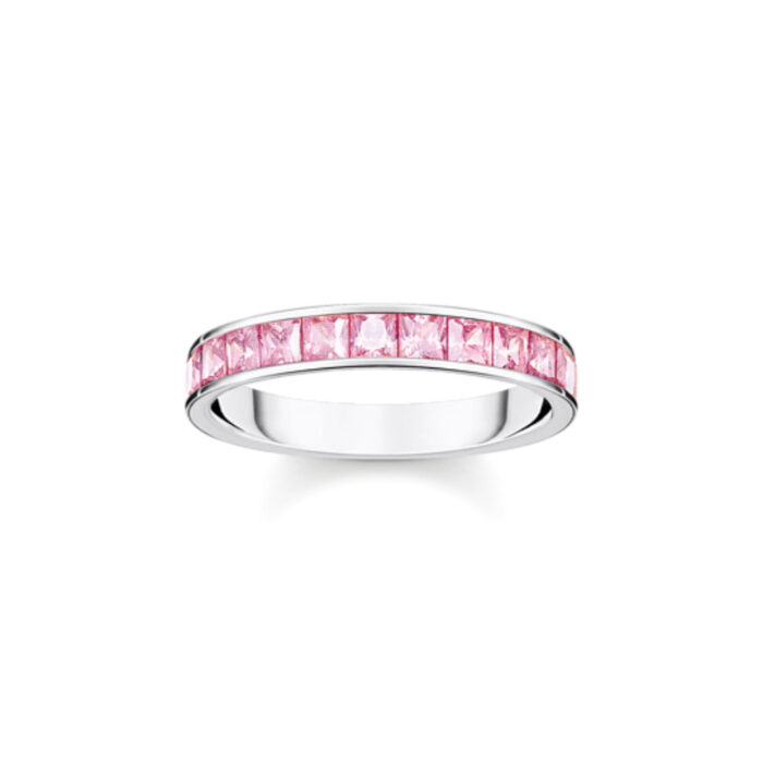 Thomas Sabo - Ring i sølv, rosa stein pavè - Pink Heritage