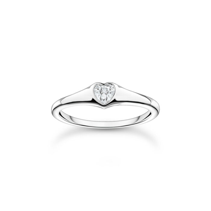 TR2390 051 14 Thomas Sabo – Ring i sølv med zirkonia formet som et hjerte - Symbols of Love