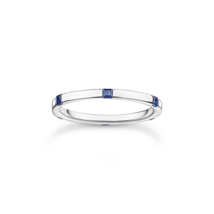 TR2396 699 32 Thomas Sabo – Ring i sølv med safirblå stener - Blue Sapphire Heritage - NB kun str 52 igjen!