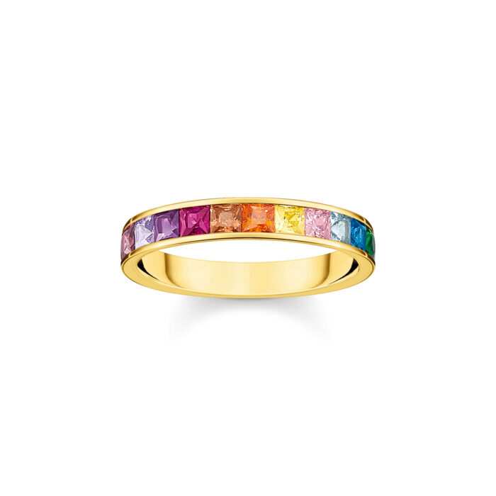TR2403 996 7 Thomas Sabo - Ring i forgylt sølv med fargerike steiner - Rainbow Heritage