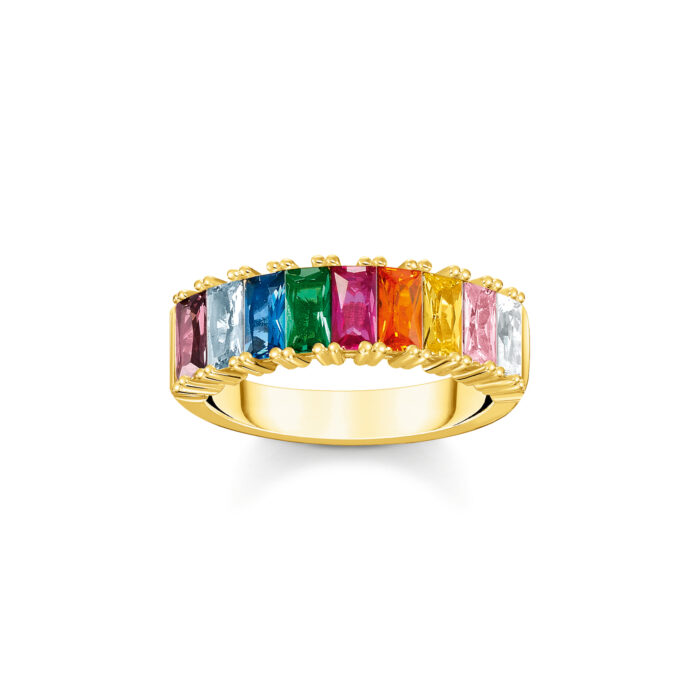 TR2404 996 7 Thomas Sabo - Ring i forgylt sølv med fargerike steiner - Rainbow Heritage