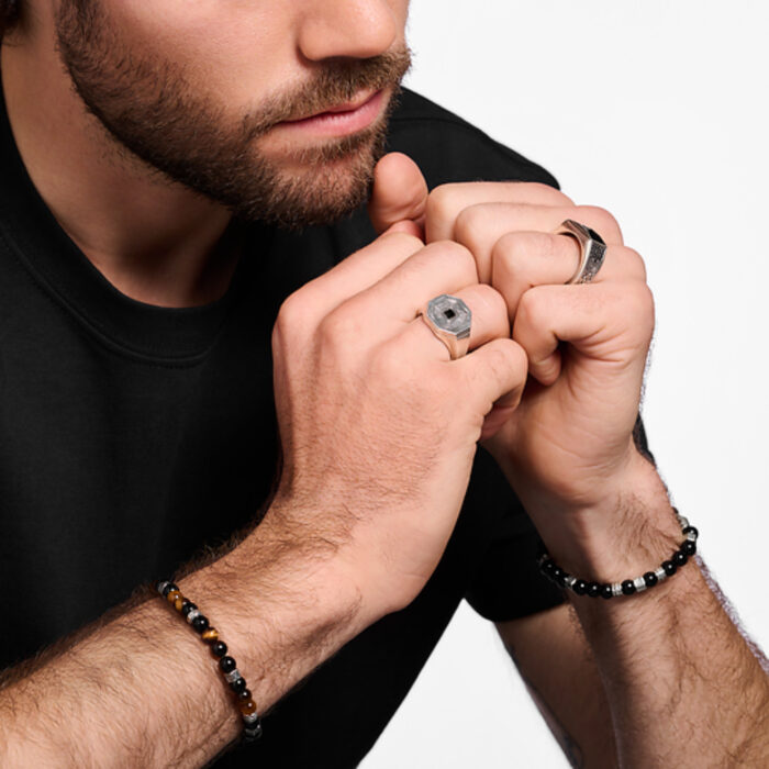 Thomas Sabo - Ring i sølv med sort onyx, åttekant - Rebel - Bilde 2