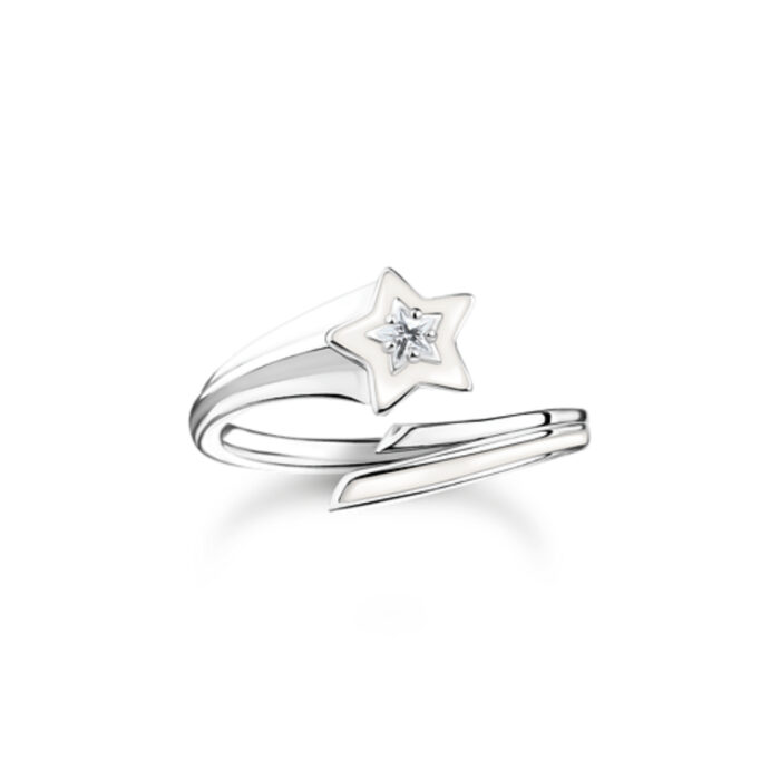 TR2443 041 14 Thomas Sabo - Ring i sølv, hvit stjerne - Charming Pop Thomas Sabo - Ring i sølv, hvit stjerne - Charming Pop