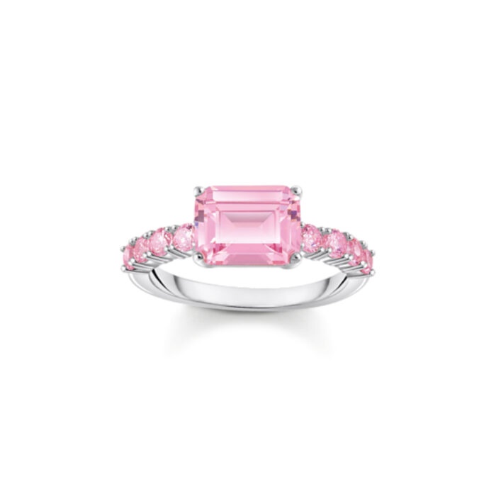 TR2451 051 9 Thomas Sabo - Ring i sølv, liten rosa stein - Pink Heritage Thomas Sabo - Ring i sølv, liten rosa stein - Pink Heritage