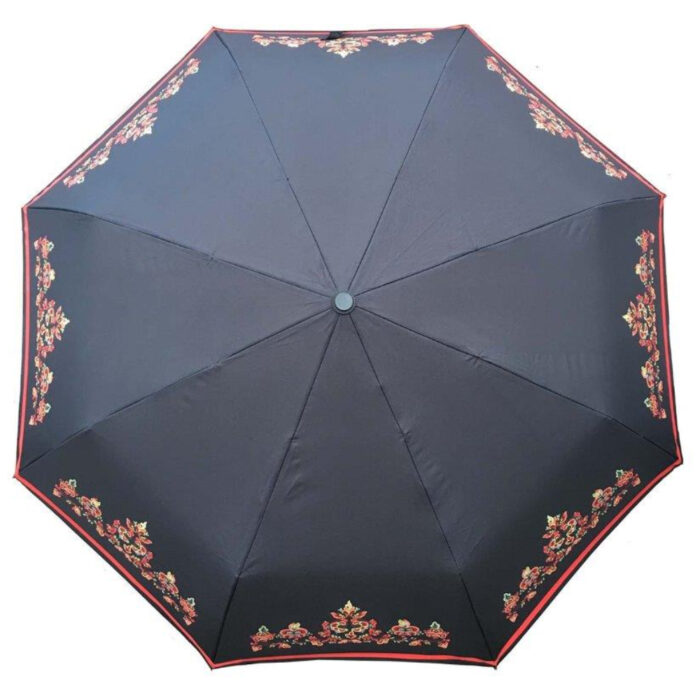 Telemark Bunadsparaply Øst-Telemark sort - Solid paraply av meget god kvalitet med håndsilketrykk