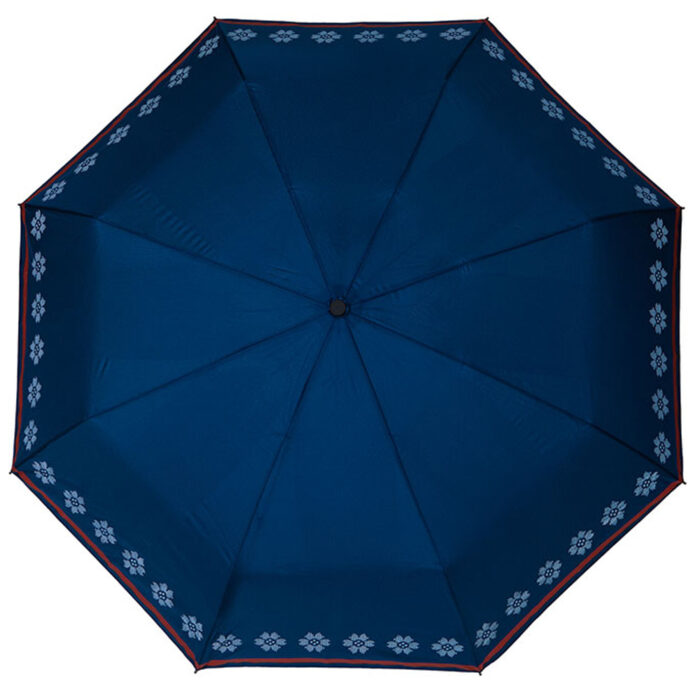 Trøndelag blå 7640 Bunadsparaply Trøndelag blå - Solid paraply av meget god kvalitet med håndsilketrykk Bunadsparaply Trøndelag blå - Solid paraply av meget god kvalitet med håndsilketrykk