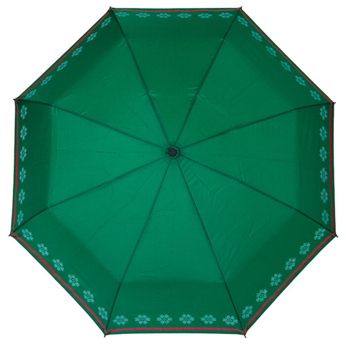 Trøndelag grønn 7641 Bunadsparaply Trøndelag grønn - Solid paraply av meget god kvalitet med håndsilketrykk