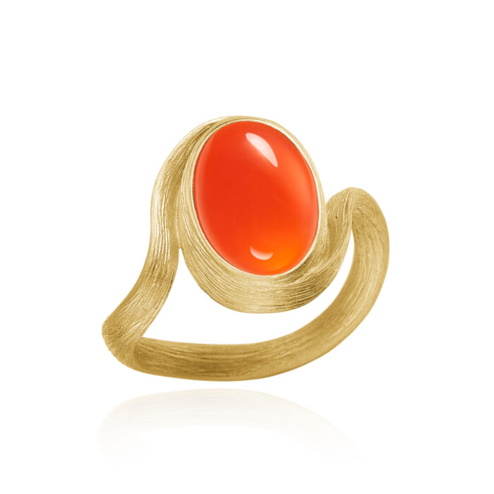 VEG3 A0112 Dulong - Vega ring i 18k gult gull med Karneol Dulong - Vega ring i 18k gult gull med Karneol