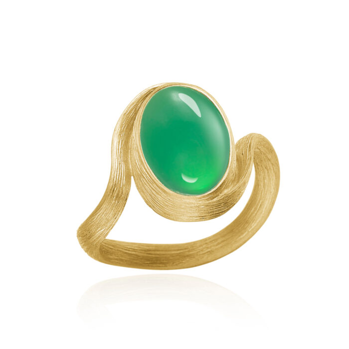 VEG3 A0120 Dulong - Vega ring i 18k gult gull med Krysopras Dulong - Vega ring i 18k gult gull med Krysopras