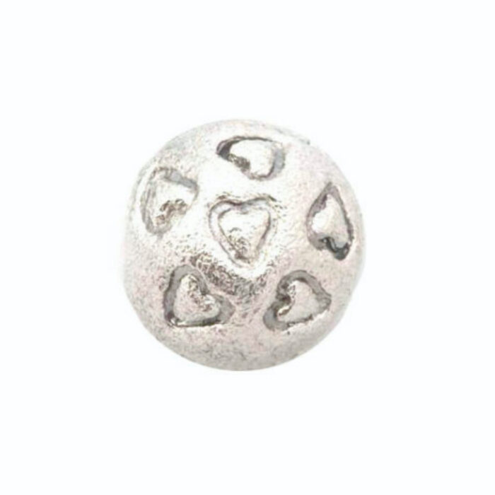 agh7013 Van Bergen - Kulelås i sølv med hjertemønster