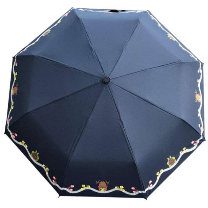 blå Bunadsparaply Graffer blå - Solid paraply av meget god kvalitet med håndsilketrykk