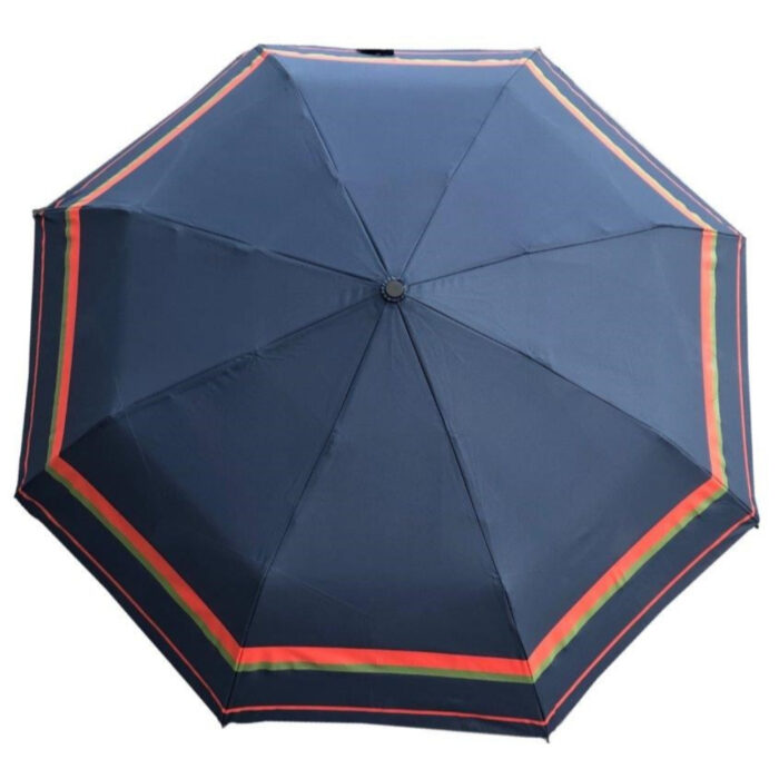 blå stripe Bunadsparaply Finnmark blå - Solid paraply av meget god kvalitet med håndsilketrykk