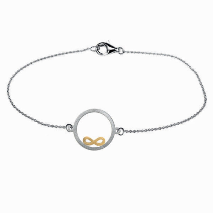 infinity 1 Noën - Armlenke i sølv med symbol i 14k gult gull - Infinity