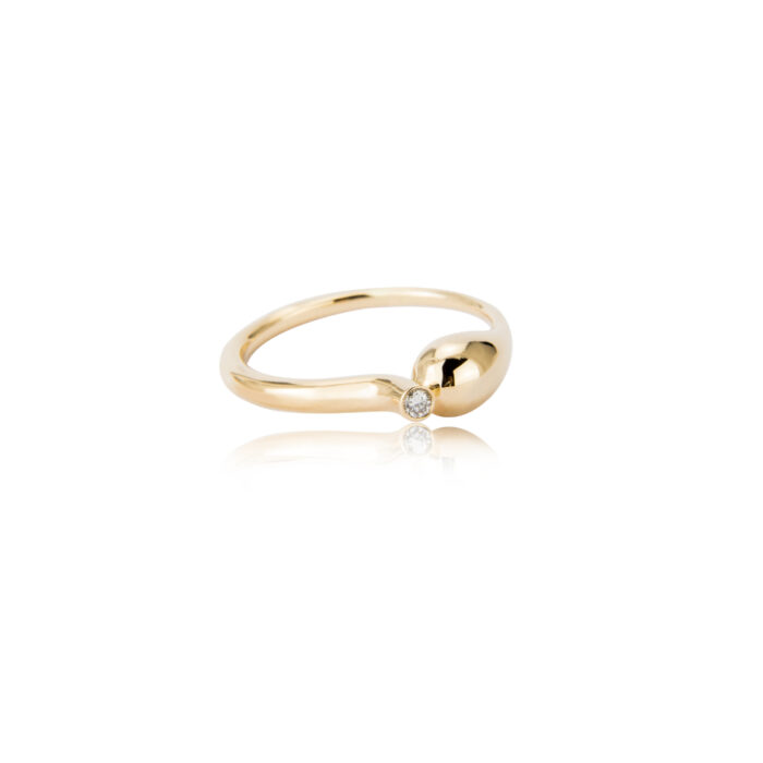 noen 1083 003GG Noën- ring- Økologisk gull med diamant-Drop
