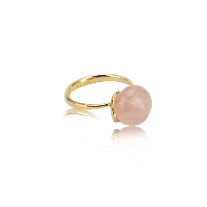 noen 95151 2 GG L Noën - Dolce ring i forgyldt blank sølv med liten rosa kvarts - Medium