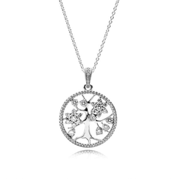 pandora family tree necklace with clear cubic zirconia 1 19625300 Pandora - Family Tree - Halssmykke Pandora - Family Tree - Halssmykke