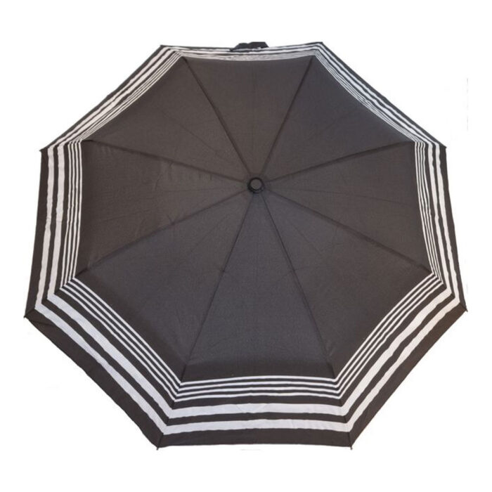 paraply10 Bunadsparaply Troms sort - Solid paraply av meget god kvalitet med håndsilketrykk