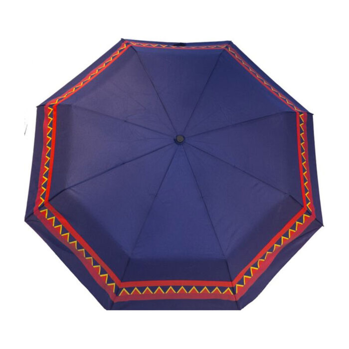 paraply4 Bunadsparaply Kofte blå - Solid paraply av meget god kvalitet med håndsilketrykk