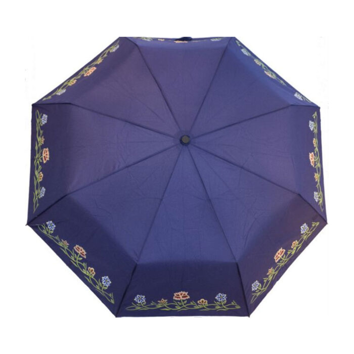 paraply7 Bunadsparaply Nordland blå - Solid paraply av meget god kvalitet med håndsilketrykk