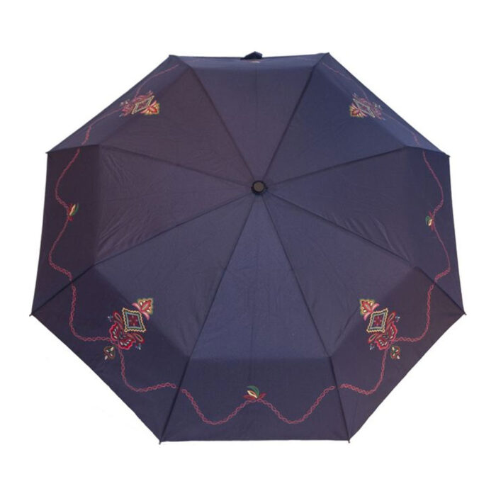 paraply9 Bunadsparaply Sunnmøre sort - Solid paraply av meget god kvalitet med håndsilketrykk