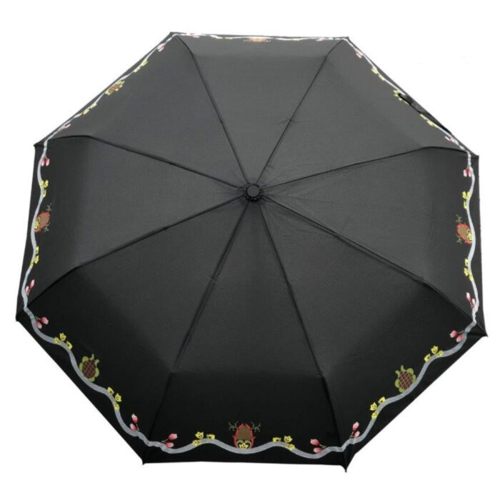 svart g dal Bunadsparaply Graffer sort - Solid paraply av meget god kvalitet med håndsilketrykk