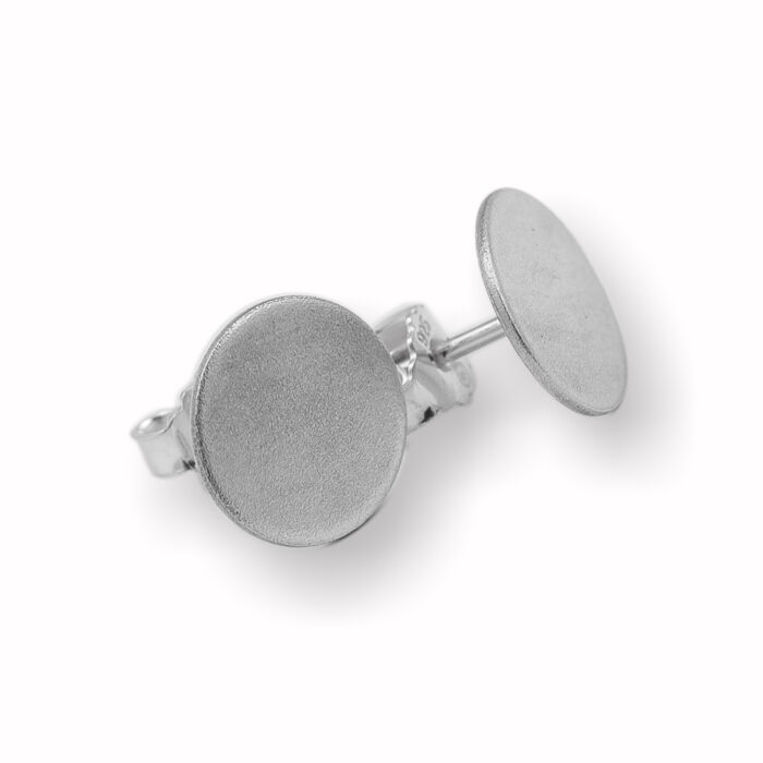 re sølv matt Silver by Frisenberg - Håndlaget ørepynt i sølv med matt overflate - 11 mm